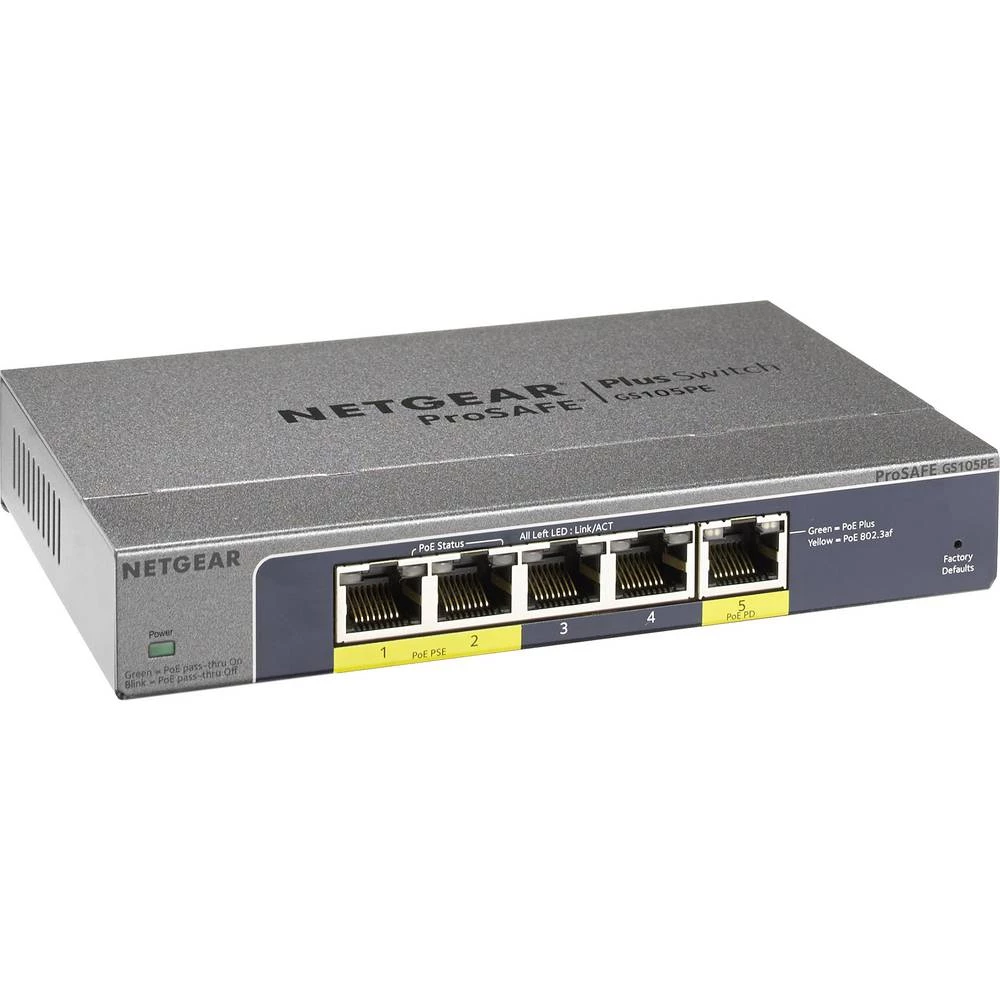 NETGEAR    GS105PE-10000S    mrežni preklopnik    5 ulaza        PoE funkcija slika