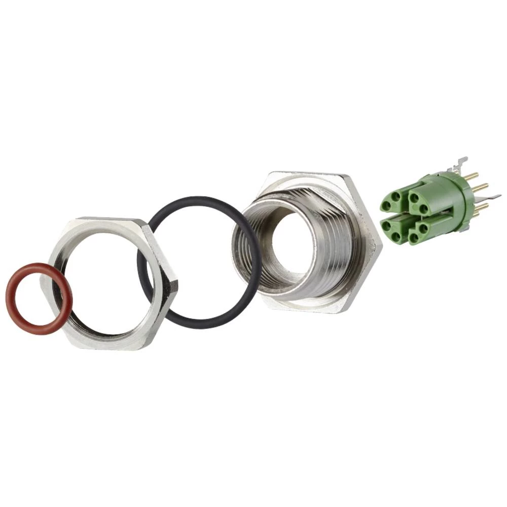 PCB utičnica M12, X-kodirana, 8-pinska, IP67, montaža na stražnju ploču, u pojedinačnim dijelovima Metz Connect MMT371A3B5-0001 utičnica za tiskanu pločicu  ženski konektor  Broj polova: 8 1 St. slika