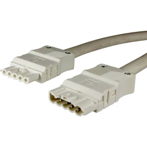 Adels-Contact 92875510 mrežni priključni kabel mrežni adapter - mrežni konektor Ukupan broj polova: 4 + PE bijela 1.00 m 30 St. slika