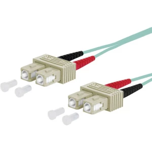 Staklena vlakna Svjetlovodi Priključni kabel [2x Muški konektor SC - 2x Muški konektor SC] 50/125 µ Multimode OM3 1 m Metz slika