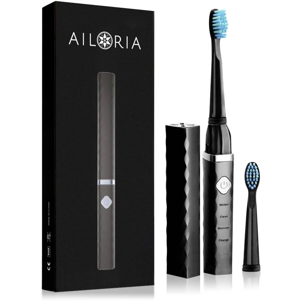 Električna četkica za zube AILORIA FLASH TRAVEL FT-271B Zvučna četkica za zube Crna, Srebrna slika