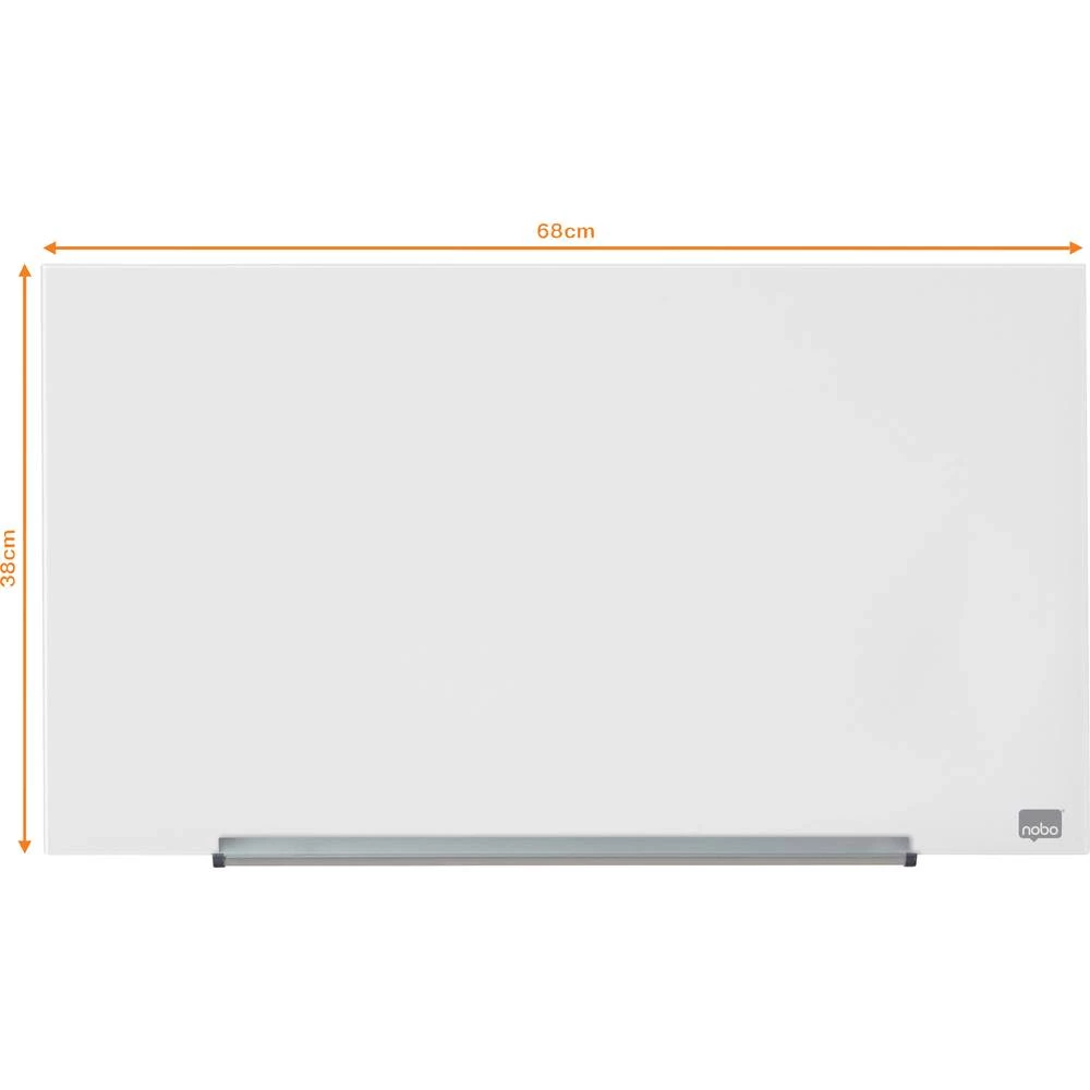 nobo Magnetska ploča od stakla Diamond Glass Magnetic Widescreen (Š x V) 67.7 cm x 38.1 cm Bijela Uklj. ladica, Uklj. flomaster slika