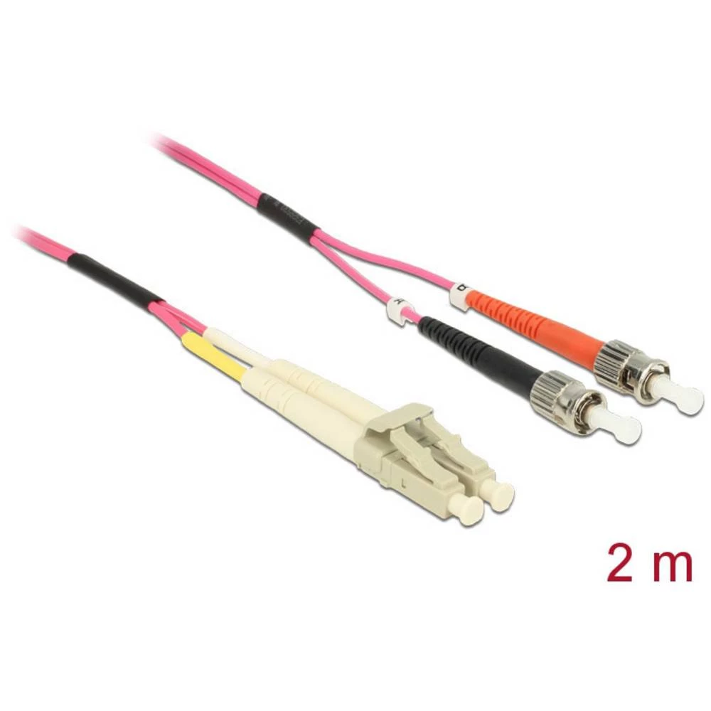 Delock 84686 Glasfaser svjetlovodi priključni kabel [1x muški konektor lc - 1x muški konektor st] 50/125 µ Multimode OM4 slika