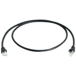 LAN (RJ45) Mreža Priključni kabel CAT 6A S/FTP 1 m Crna Vatrostalan, sa zaštitom za nosić, Dvostruko zaštićen, dvostruko zaštiće