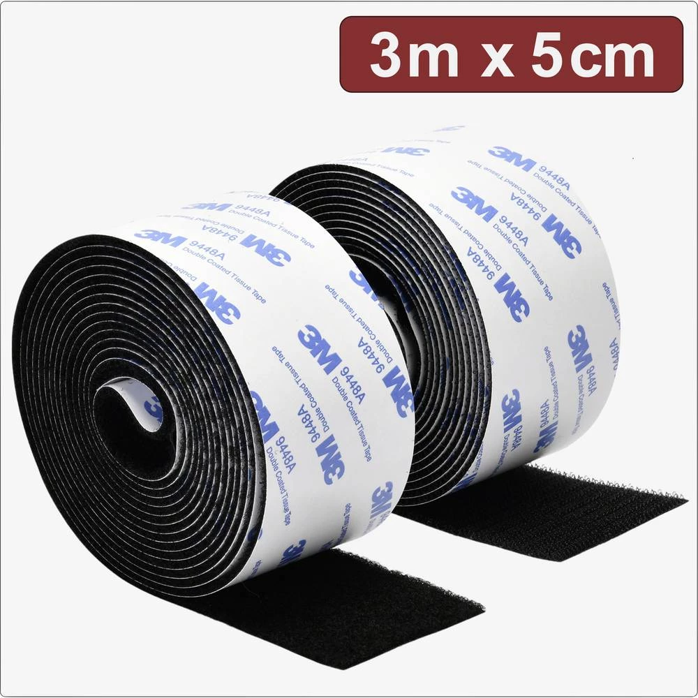 Quadrios 24CA322 prianjajuća traka za lijepljenje grip i mekana vunena tkanina (D x Š) 3 m x 5 cm crna 3 m slika