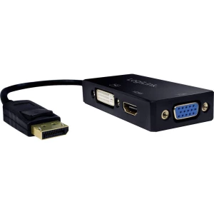 Adapter [1x Muški konektor DisplayPort - 1x Ženski konektor DVI, 24 + 1 pol, Ženski konektor HDMI, Ženski konektor VGA] Crna Log slika