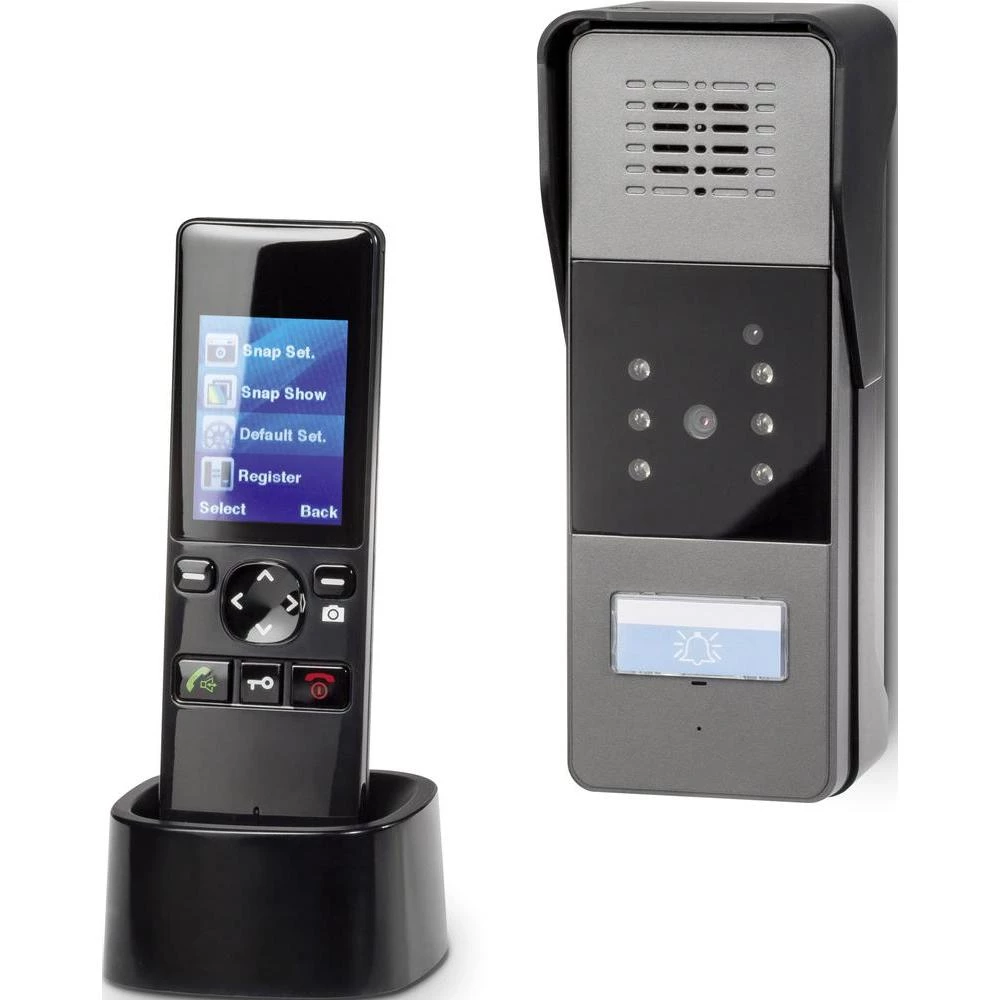 Bežični video portafon Renkforce, komplet, za 1-obiteljsku kuću, crne boje slika