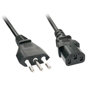 LINDY struja priključni kabel [1x talijanski muški konektor - 1x ženski konektor iec c13, 10 a] 0.7 m crna slika