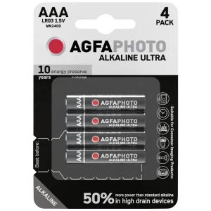 AgfaPhoto Ultra LR03 micro (AAA) baterija alkalno-manganov  1.5 V 4 St. slika