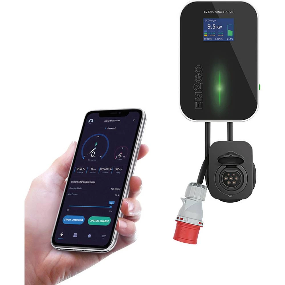 EM2GO EM011AS0APPO stanica za punjenje e-mobilnost tip 2  16 A 11 kW WiFi slika