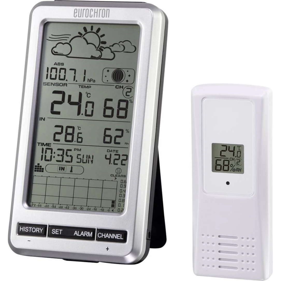 Bežična vremenska stanica EFWS5008 EC-3325732 Eurochron prognoza za 2 dana slika