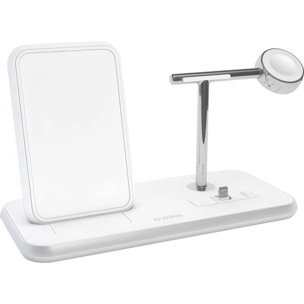 ZENS indukcijski punjač Stand +Apple-Watch +Dock ZEDC07W Izlazi Qi standard, USB, Muški konektor Apple Dock Lightning Bijela slika