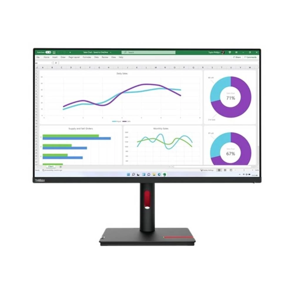 Lenovo ThinkVision T32h-30 LED zaslon Energetska učinkovitost 2021 F (A - G) 80 cm (31.5 palac) 2560 x 1440 piksel 16:9 4 ms DisplayPort, audio line-out, HDMI™, USB-C®, USB 3.2 (gen. 1) IPS LED slika