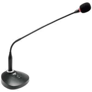Omnitronic SHC-2 guščiji vrat glasovni mikrofon Način prijenosa:žičani uklj. vjetrobran, postolje slika