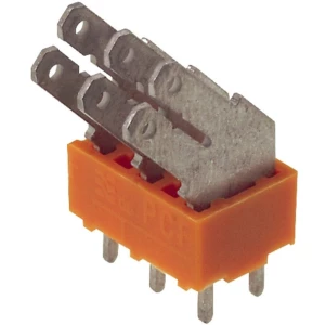 Plosnati razdjelnik, širina utikača: 6.3 mm debljina utikača: 0.8 mm 135 ° djelomično izolirani, narančaste, srebrne boje Weidmü slika