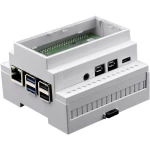 Axxatronic CBRPI-DR-4-CLR-CON SBC kućište Pogodno za: Raspberry Pi za montažu na DIN tračnicu Bijela