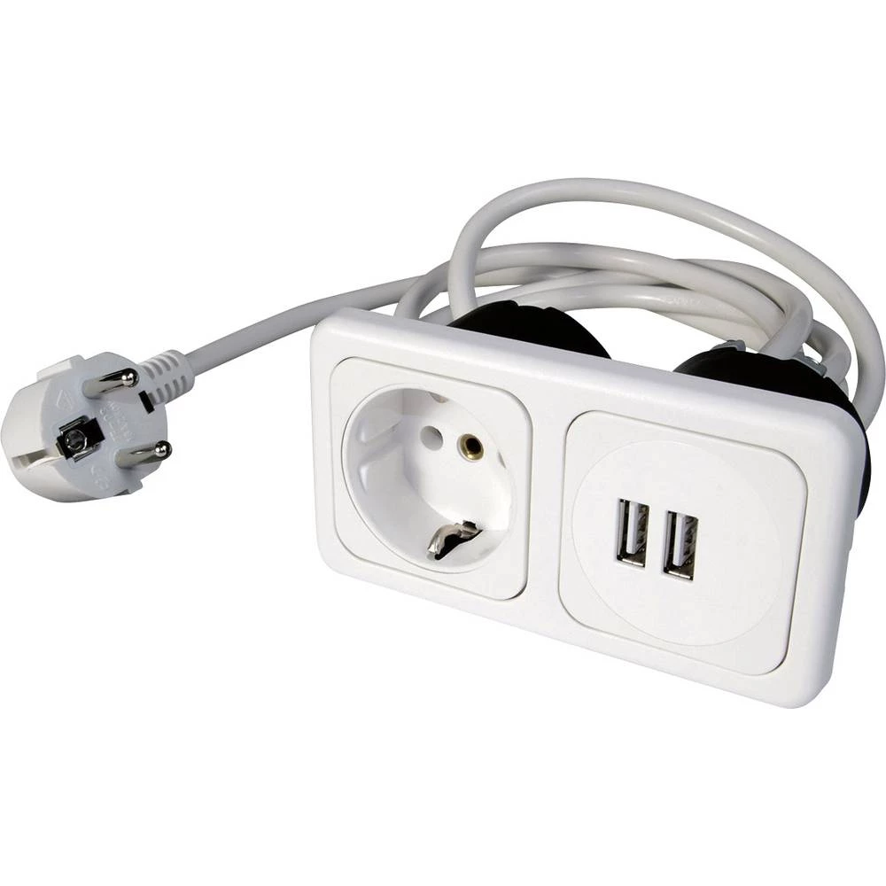 inprojal elektrosysteme 9016-108-81 1-struki Ugradbena utičnica S USB-om IP20 Bijela slika