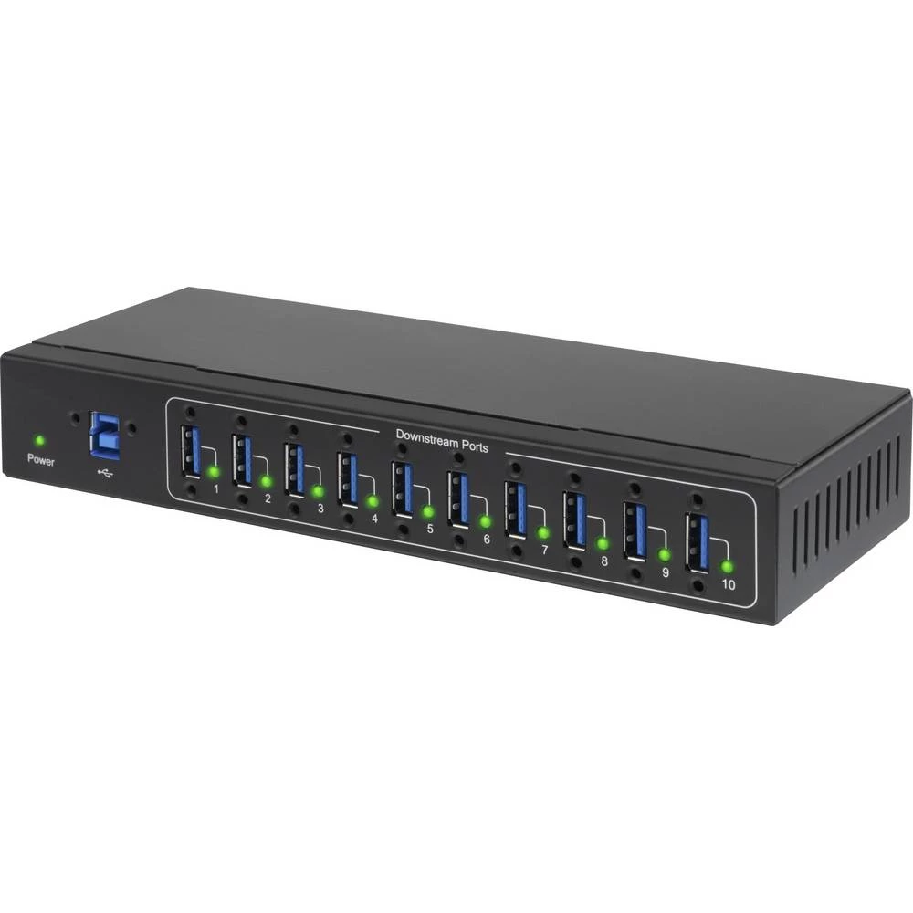 Renkforce 10 ulaza USB 3.0 Hub Crna boja slika