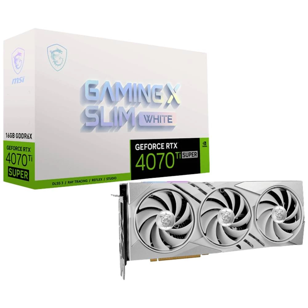 MSI grafička kartica Nvidia GeForce RTX 4070 Ti Super GAMING X SLIM WHITE 16 GB GDDR6X-RAM PCIe x16 HDMI™, DisplayPort slika