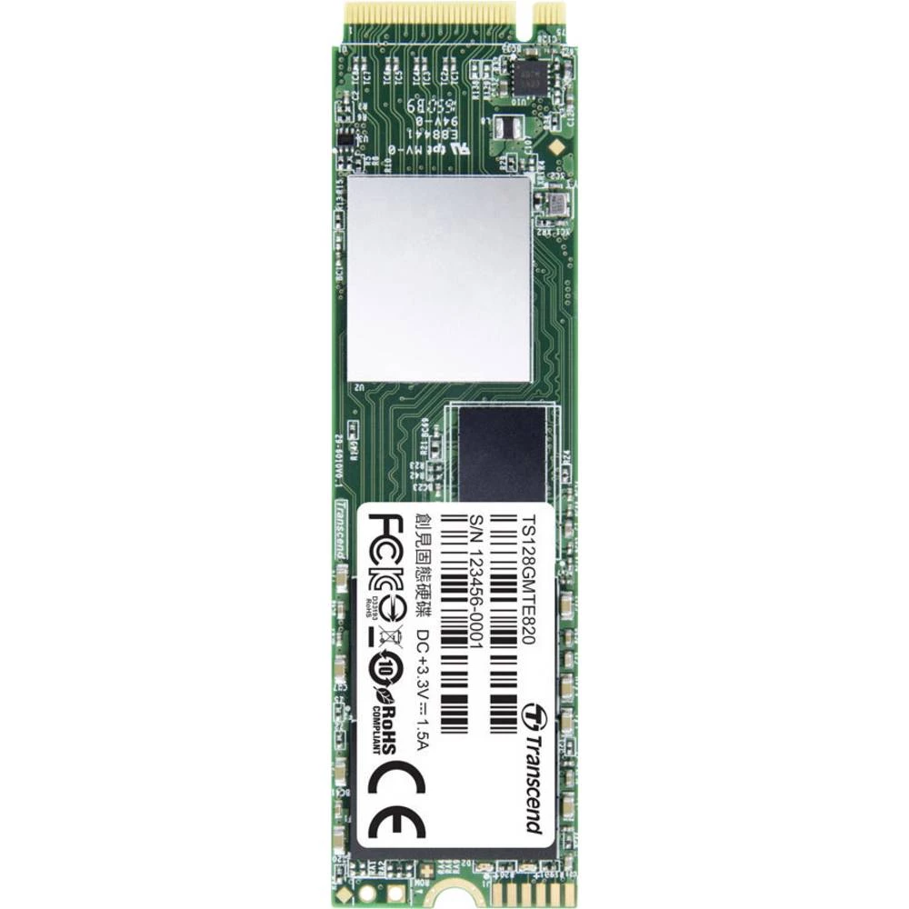 Unutarnji SATA M.2 SSD 2280 128 GB Transcend Maloprodaja TS128GMTE820 PCIe 3.0 x4 slika