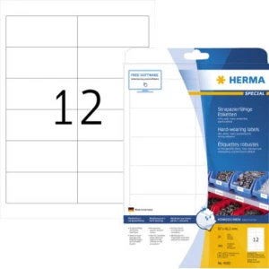Herma 4692 Etikete (A4) 97 x 42.3 mm Poliester film Bijela 300 ST Ekstra jako prianjanje Vrsta naljepnice slika