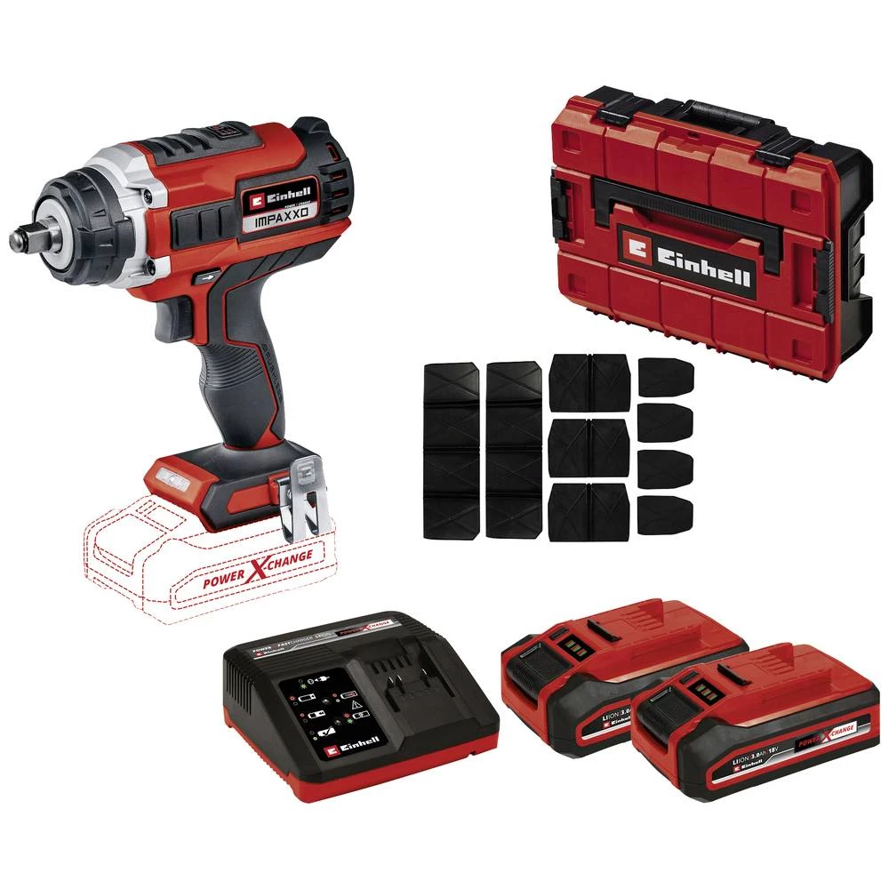 Einhell  Power X-Change IMPAXXO 18/400 (2x3,0 Ah) + E-Case  4326446  akumulatorski zračni pištolj    18 V  Broj uključenih baterija 2  3 Ah  Li-Ion  uklj. akumulator, uklj. punjač, uklj. nasadni ... slika