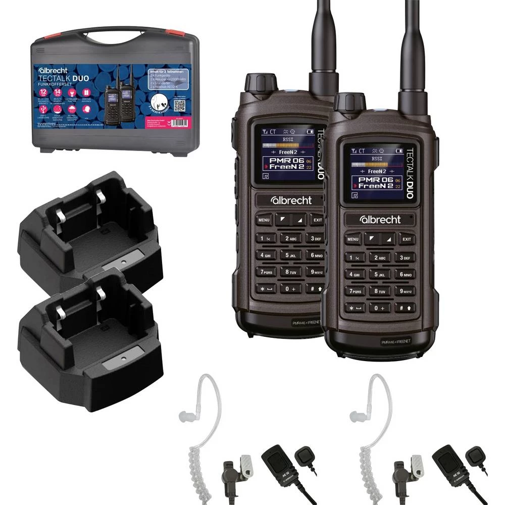 Albrecht 2er Kofferset Albrecht Tectalk Duo, PMR446 + Freenet (1W) 29148.S1 PMR/Freenet ručna radio stanica slika