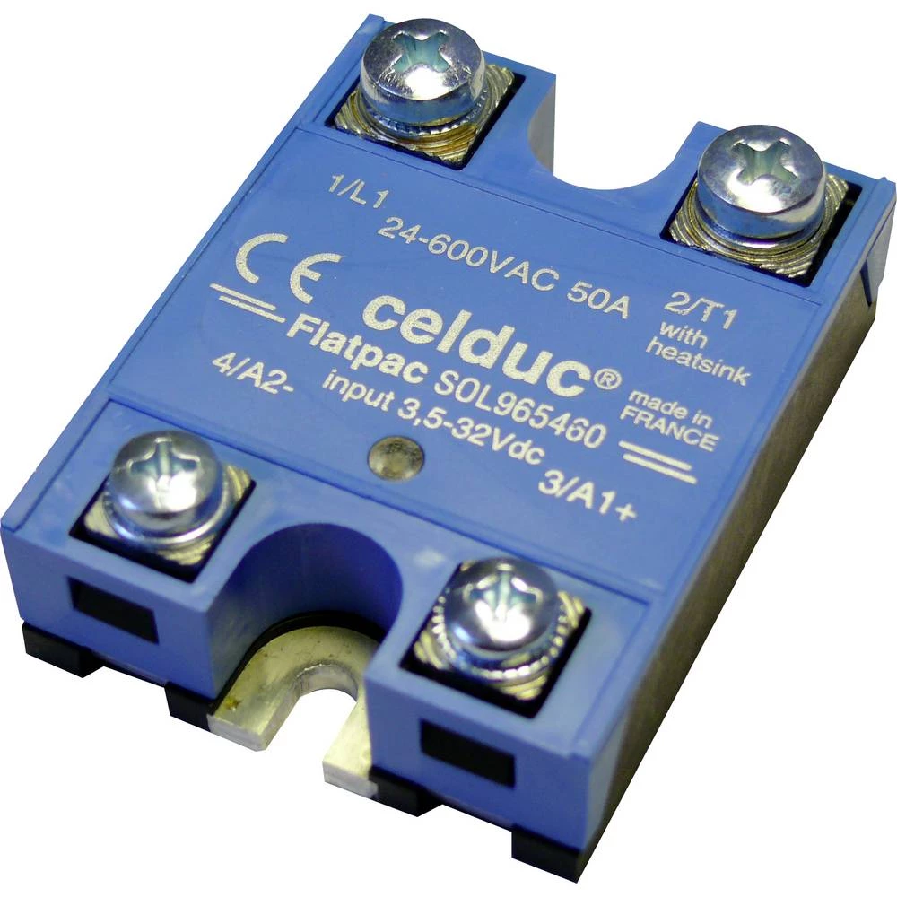 <br>  celduc® relais<br>  poluvodički relej<br>  SOL965460<br>  60 A<br>  Preklopni napon (maks.): 600 V/AC, 600 V/DC<br>  nulti napon uklopa<br>  19 St.<br> slika