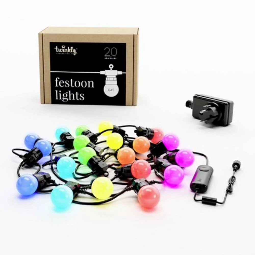 Twinkly TWF020STP-BEU svjetlosni lanac za tulume unutra/vani strujni pogon Broj žarulja 20 LED RGBw slika