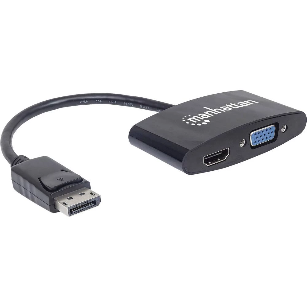 DisplayPort Adapter [1x Muški konektor DisplayPort - 1x Ženski konektor VGA, Ženski konektor HDMI] Crna Manhattan slika