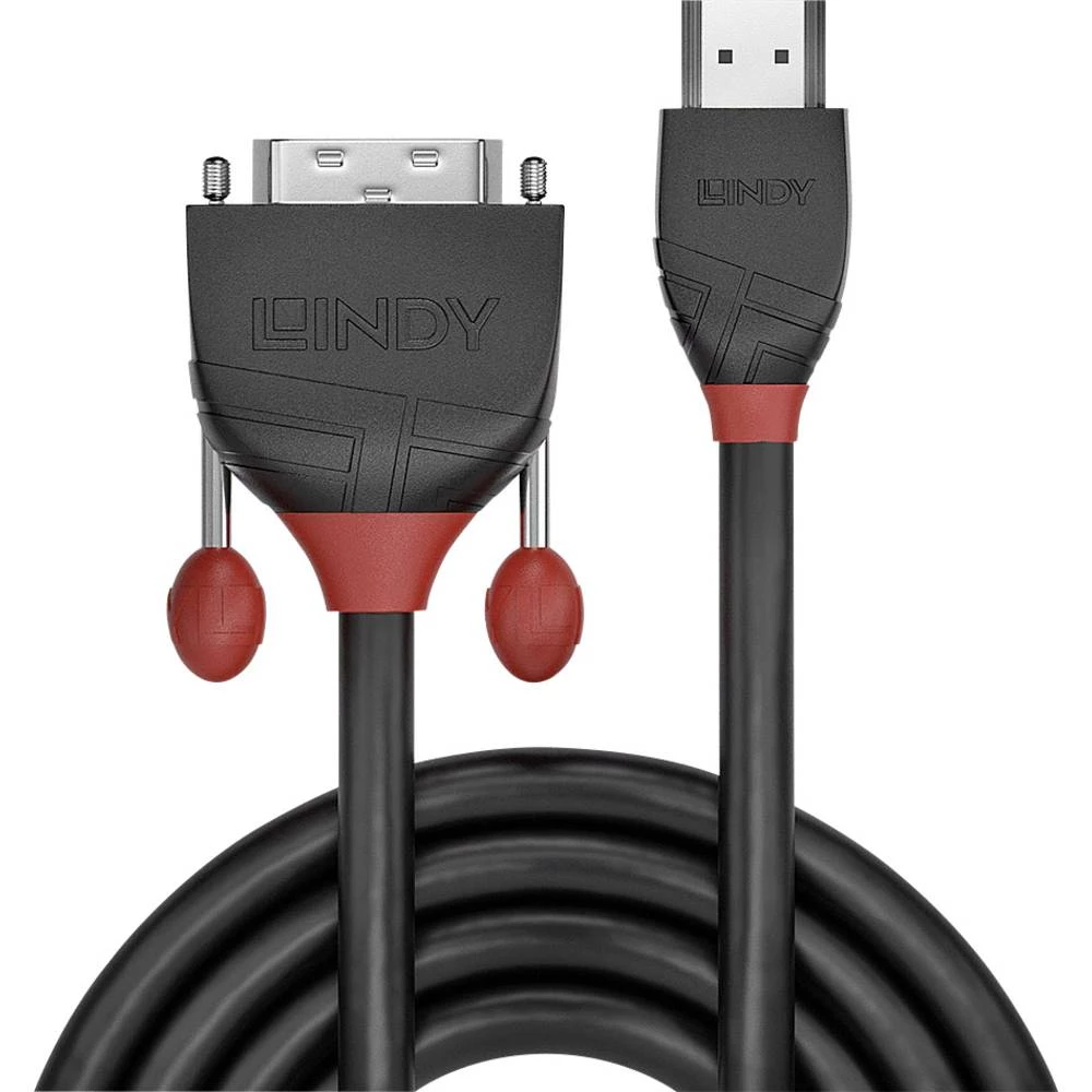LINDY HDMI / DVI adapterski kabel HDMI A utikač, DVI-D 18+1-polni utikač 0.50 m crna 36270  HDMI kabel slika
