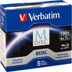 M DISC Blu-ray XL disk 100 GB Verbatim 98913 5 ST Jewelcase slika