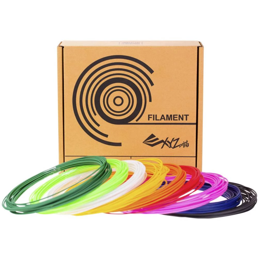 Filament-Paket XYZprinting RFPCLXTW00F 1.75 mm Crvena, Narančasta, Žuta, Zelena, Plava boja, Neonsko-zelena, Ljubičasta, Bijela, slika