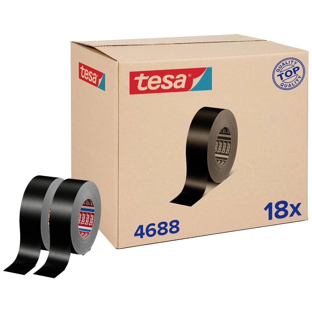 tesa tesaband 4688 Standard 04688-00000-00 plastificirana ljepljiva traka crna (D x Š) 50 m x 50 mm 18 St. slika