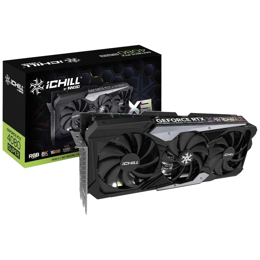 Inno 3D grafička kartica Nvidia GeForce RTX 4080 Super iChiLL X3 16 GB GDDR6X-RAM PCIe x16 HDMI™, DisplayPort RGB osvj slika