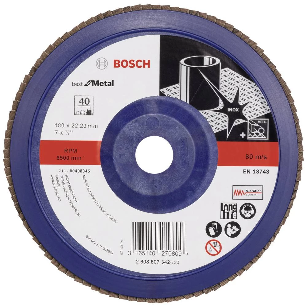 Bosch Accessories 2608607342 X571 lepezasta brusna ploča promjer 180 mm Promjer bušotine 22.33 mm čelik kom. slika