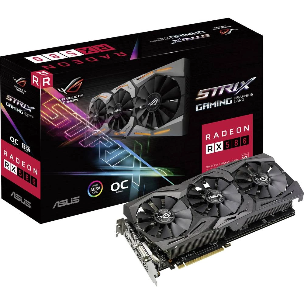 Grafička kartica Asus AMD Radeon RX 580 Strix Overclocked 8 GB GDDR5-RAM PCIe x16 HDMI&trade;, DVI, DisplayPort slika
