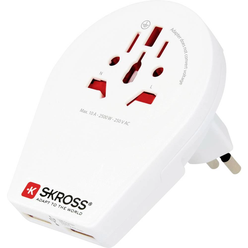 Skross 1500264 putni utikač World to CH+IT+BRA USB slika