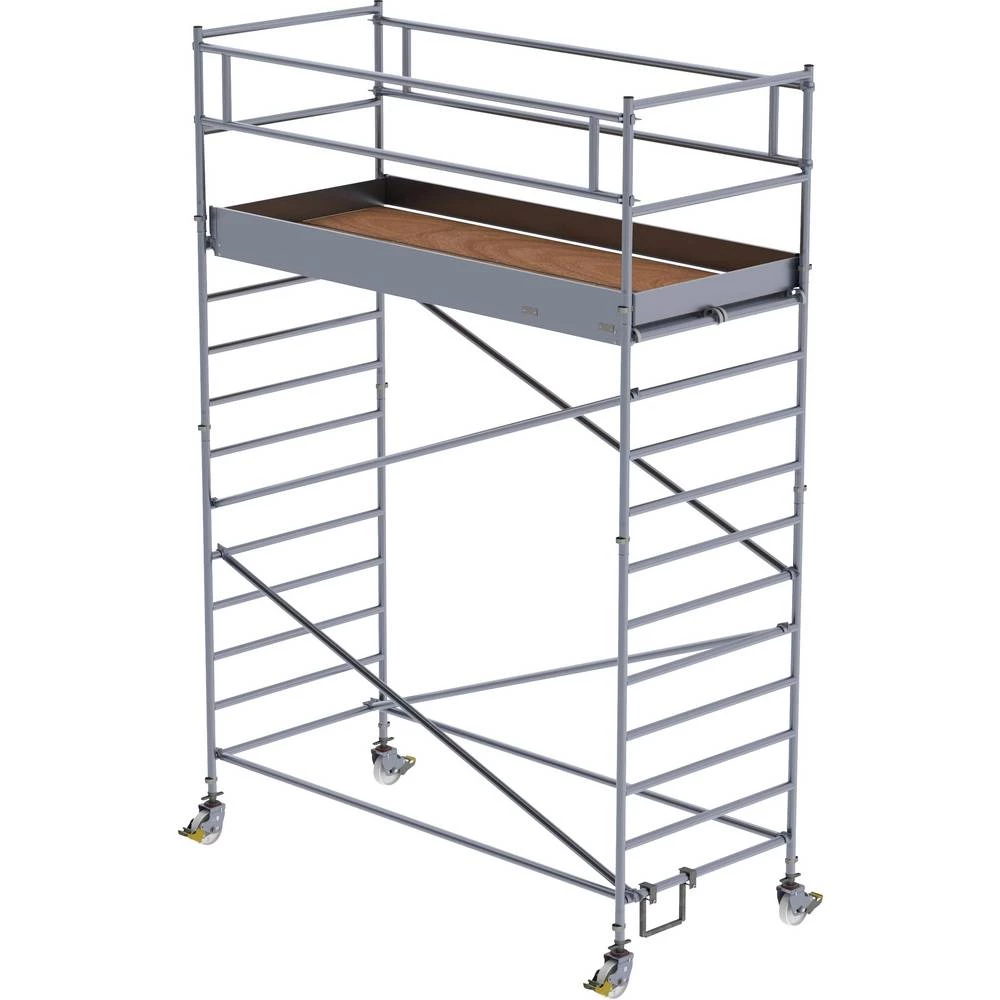 Günzburger Steigtechnik 175335 na roli montaža bez alata Radna visina (maks.): 5.4 m slika