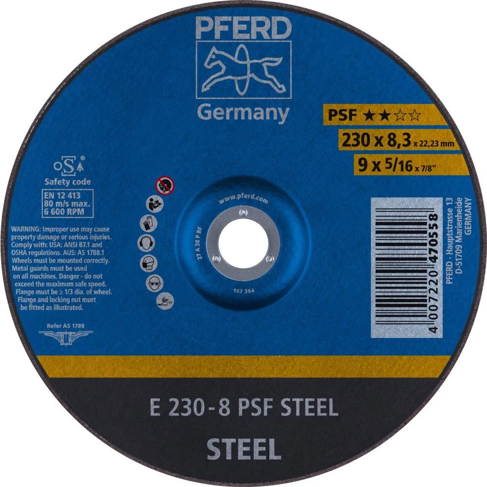 Ploča za grubu obradu s glavom 230 mm 22.23 mm Pferd Psf Steel 62023834 10 ST slika
