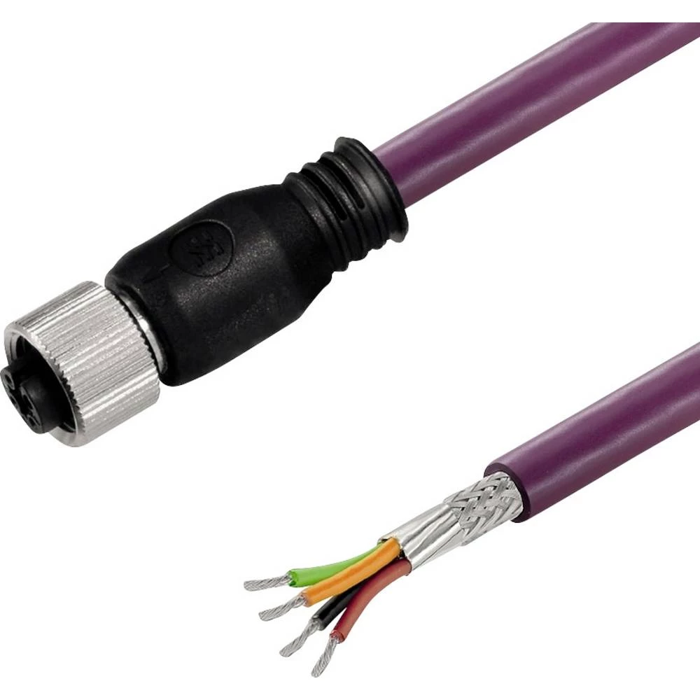 Weidmüller 1431521000 podatkovni utični konektor za senzor/aktivator, konfekcioniran M12 žženski konektor, ravni 10.00 m Broj polova: 4 1 St. slika