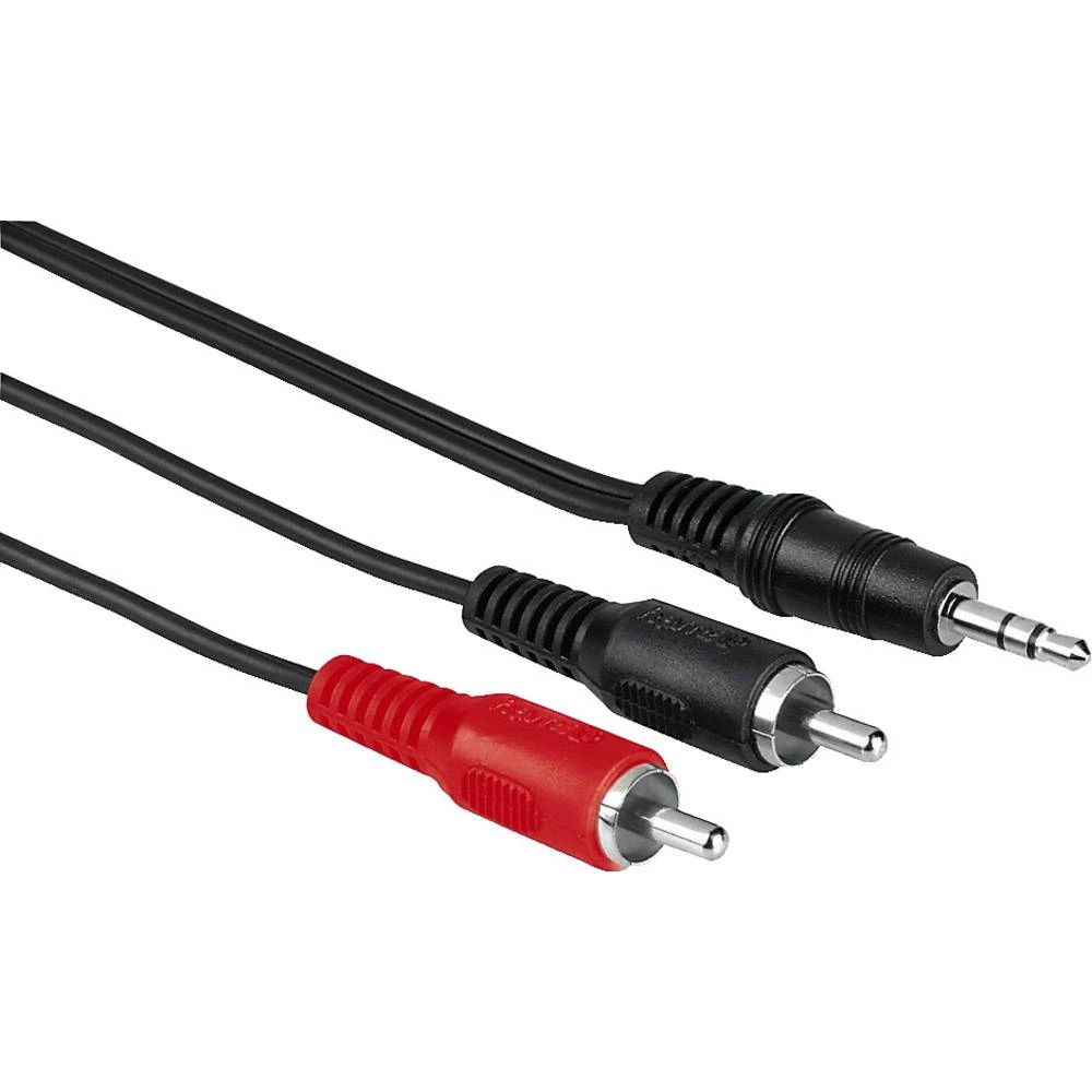 Cinch / Utičnica Audio Priključni kabel [2x Muški cinch konektor - 1x 3,5 mm banana utikač] 2 m Crna Hama slika
