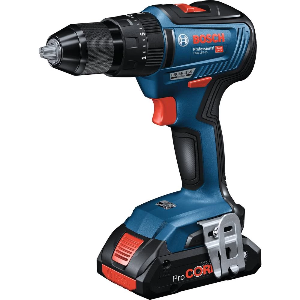 Bosch Professional GSB 18V-55 Solo 2 brzine-Akumulatorski čekić Uklj. kofer slika