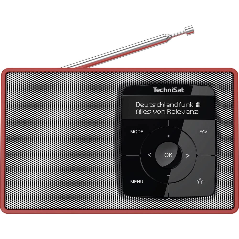 TechniSat DIGITRADIO 2 desktop radio DAB+ (1012), UKW (1014) DAB+, UKW, Bluetooth® funkcija alarma crveno-srebrna slika