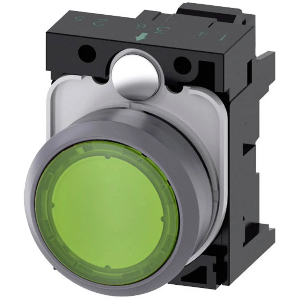 Siemens 3SU1132-0AD40-3AA0 svjetlosni signalizator prednji prsten od metala dugme pješčano-siva, zelena   1 St. slika