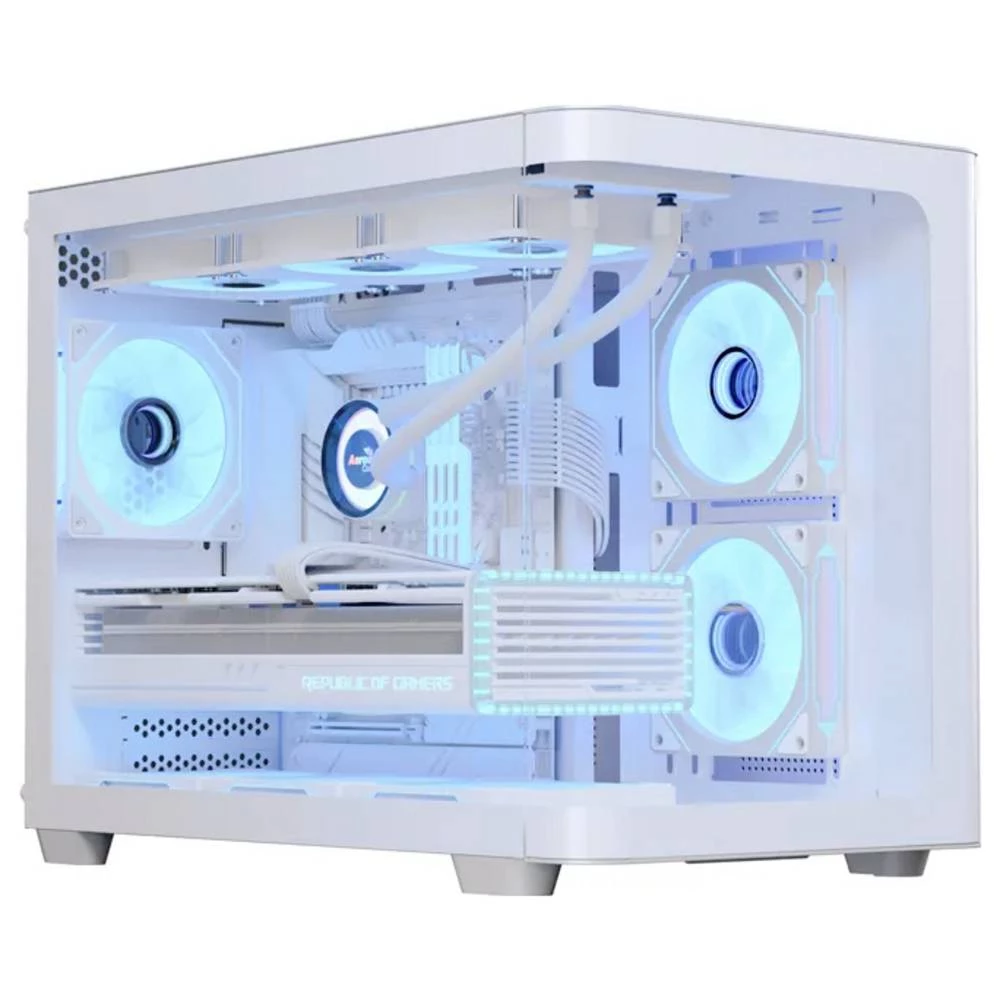 AeroCool P500C-G-WT-V1 midi-tower kućište za računala crna, bijela slika