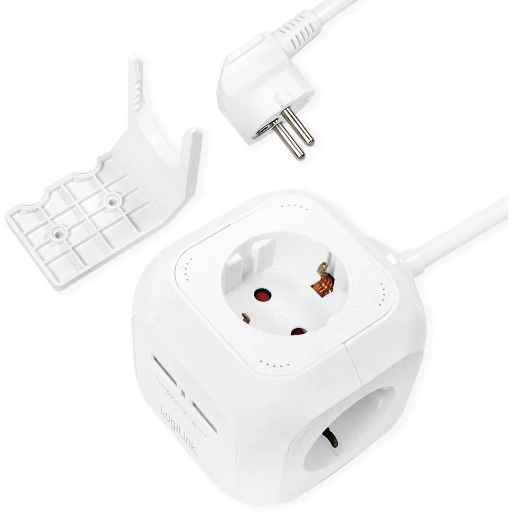 Utičnica kocka 4-struki Bijela Utičnica LogiLink LPS227 slika