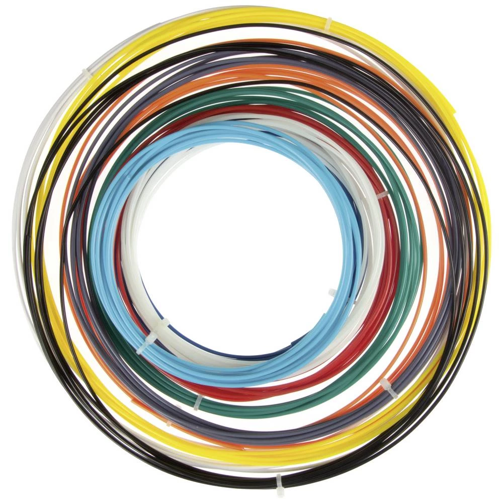 Velleman ABS175SET6  3D pisač filament ABS plastika  1.75 mm 300 g crna, bijela, crvena, srebrno-siva, svijetloplava, žuta  1 Set slika