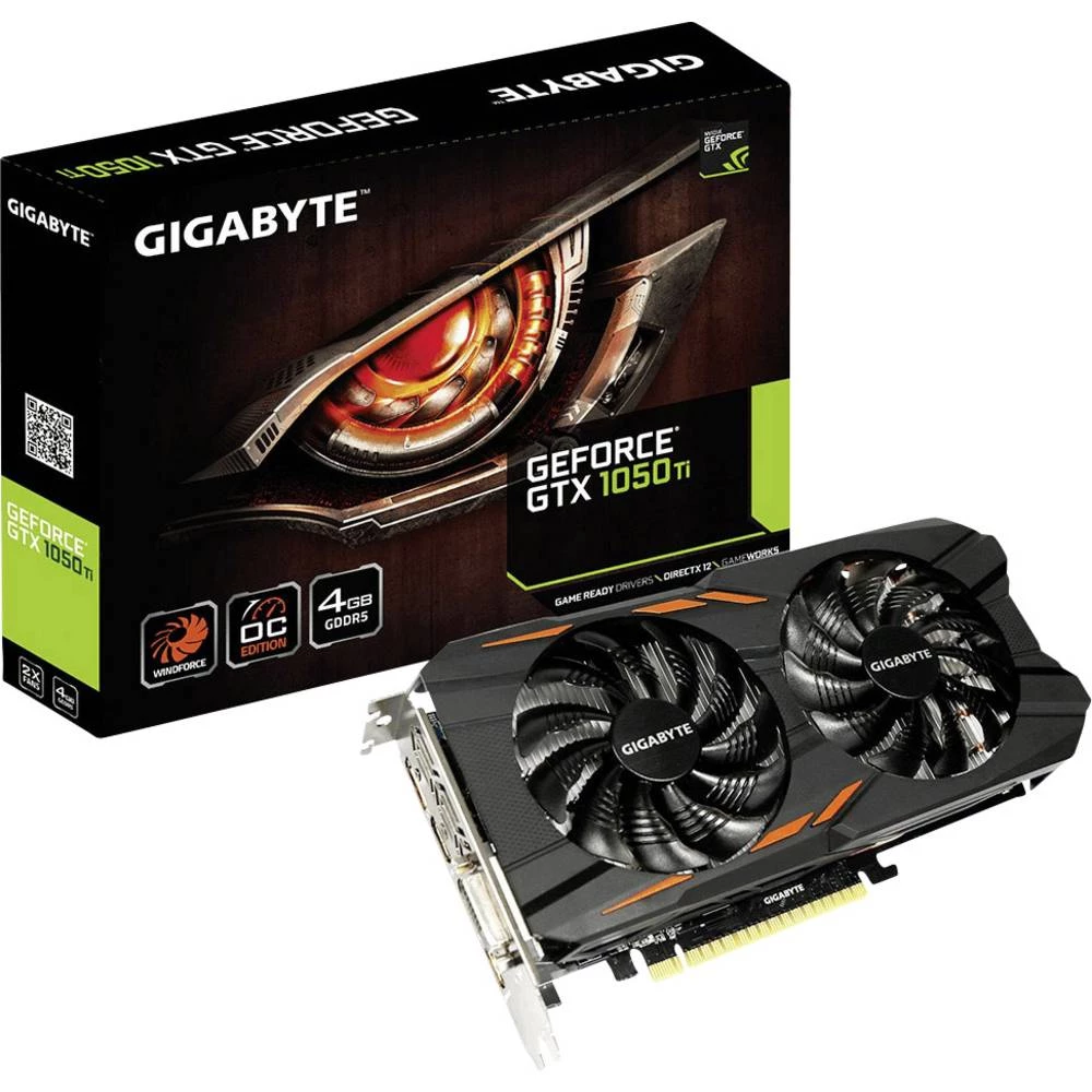 Grafička kartica Gigabyte Nvidia GeForce GTX1050 Ti Windforce Overclocked 4 GB GDDR5-RAM PCIe x16 HDMI&trade;, DVI, DisplayPort slika