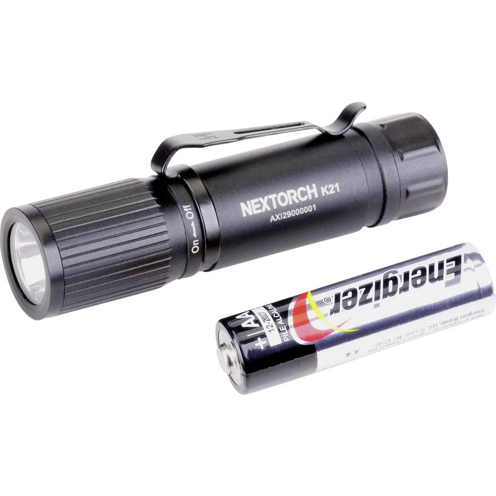 LED Mini džepna svjetiljka S kopčom za remen, Podesiva Nextorch K21 baterijski pogon 160 lm 35 g Crna slika